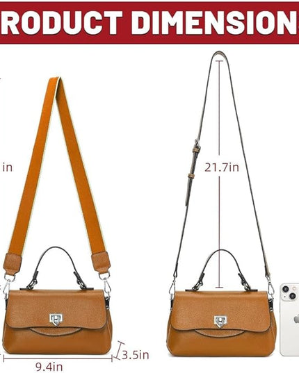 Soft Mini Crossbody Handbag, Genuine Leather Cute Shoulder Purse, Ladylike Daily Accessory