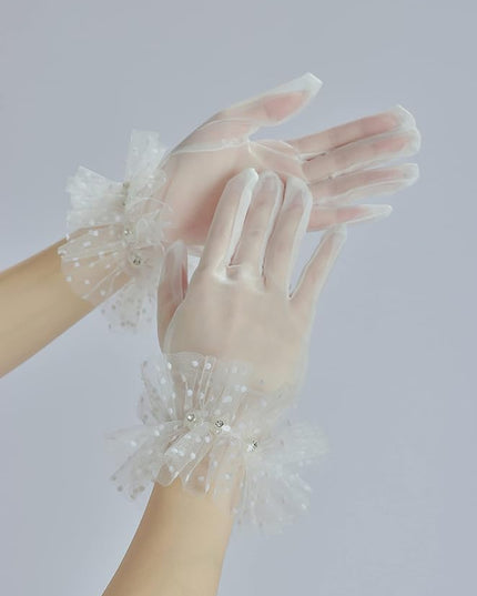 Sahabowi Satin Gloves Formal Bridal Banquet Party Wedding Opera Solid Colorful Mitten For Women