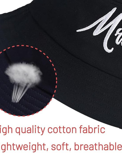 Cotton Bucket Hat for Women Men Summer Travel Sun Beach Bucket Cap, Unisex Outdoor Fisherman Hat