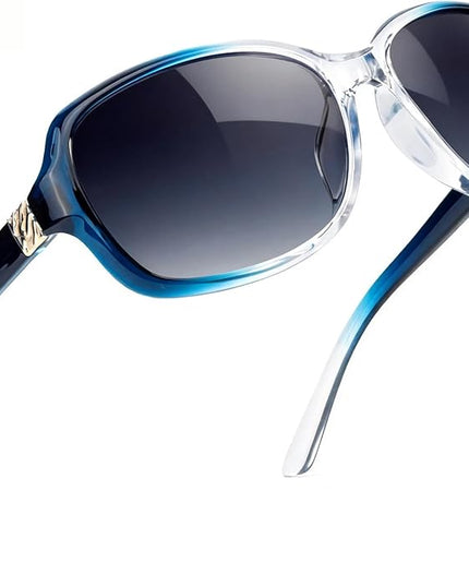 SIPHEW Polarized Sunglasses for Women | Vintage Square Sunglasses w UV400 Protection | Womens Wraparound Shade