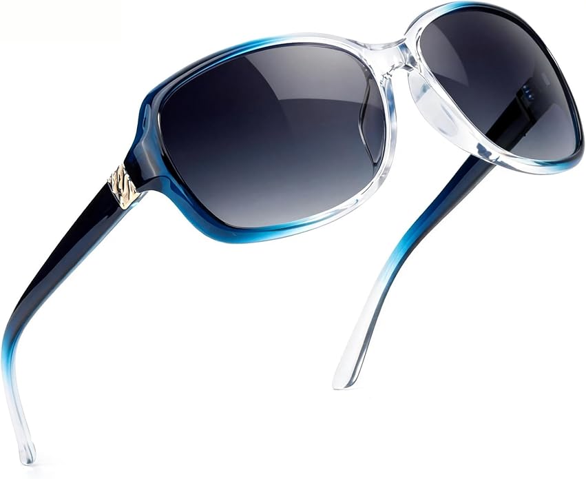 SIPHEW Polarized Sunglasses for Women | Vintage Square Sunglasses w UV400 Protection | Womens Wraparound Shade