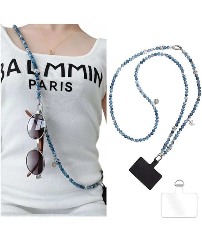 Phone Crossbody Chain CellPhone Lanyard,Universal Phone Chain Strap with Tether Patches Compatible with Most Phones (Y)