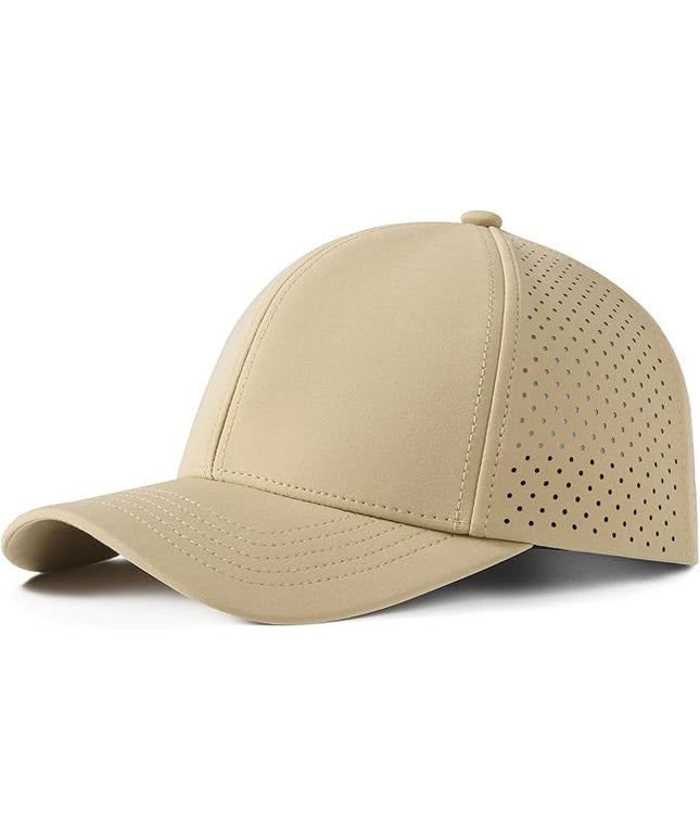 VOBOOM Men Quick Dry Baseball Cap Laser Cut Mesh Ball Curved Brim Snapback Hat