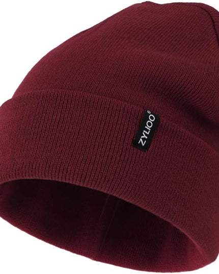 Zylioo Oversize Beanie Hats, XXL Big Size Ribbed Knit Cuffed Winter Hat for Cold Weather, Warm Skull Watch Cap