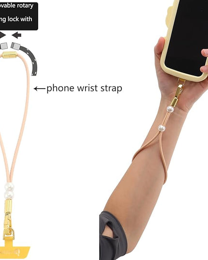 Leather Phone Wrist Strap,Universal Adjustable Key Lanyard,Stylish Wristlet Keychains for Women&Men