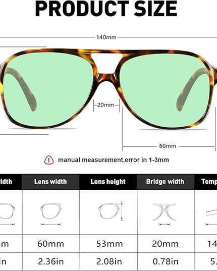 YDAOWKN Retro Aviator Sunglasses for Women Mens Large Frame Classic Vintage 70s Sun Glasses Aviators