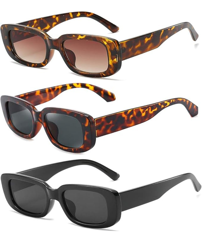 Dollger Rectangle Sunglasses for Women Men Trendy Retro Fashion Sunglasses UV 400 Protection Square Fram