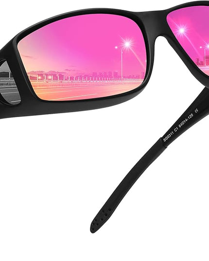 MEETSUN Fit Over Glasses Sunglasses for Men Women,Wrap Around Sunglasses Polarized UV400 Protection
