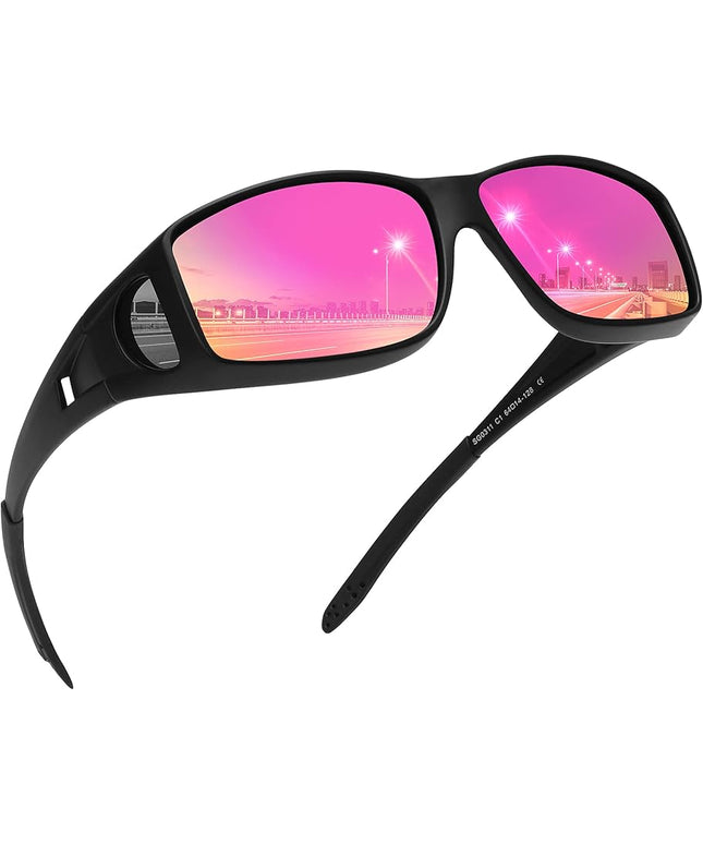 MEETSUN Fit Over Glasses Sunglasses for Men Women,Wrap Around Sunglasses Polarized UV400 Protection