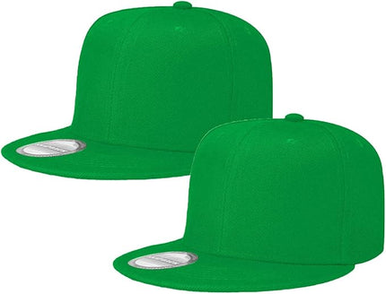 Classic Snapback Hat Cap Hip Hop Style Flat Bill Blank Solid Color Adjustable Size