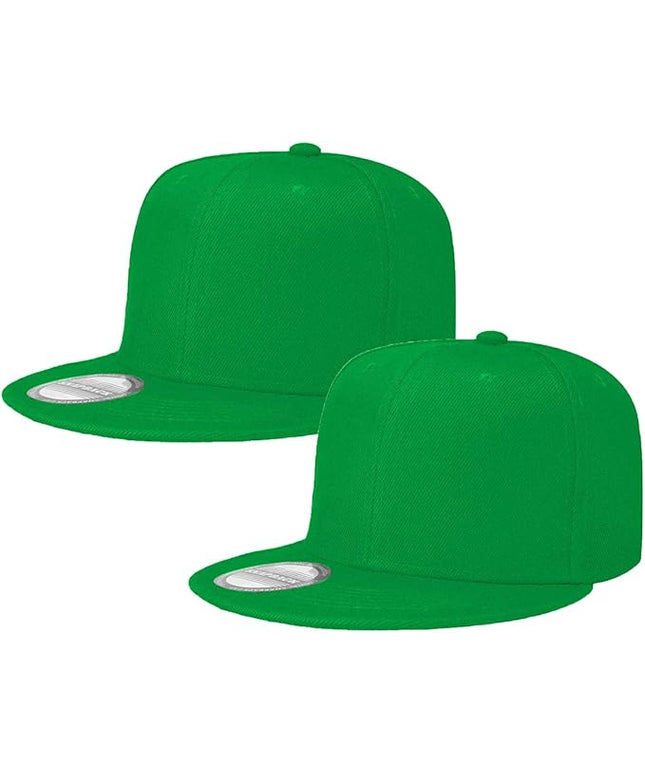 Classic Snapback Hat Cap Hip Hop Style Flat Bill Blank Solid Color Adjustable Size