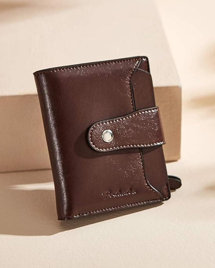 BOSTANTEN Women Leather Wallet RFID Blocking Small Bifold Zipper Pocket Wallet Card Case Purse with ID Window