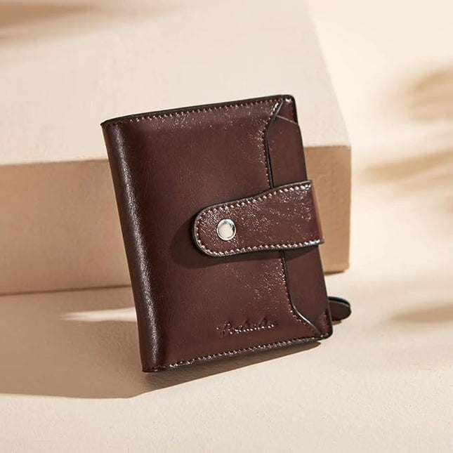 BOSTANTEN Women Leather Wallet RFID Blocking Small Bifold Zipper Pocket Wallet Card Case Purse with ID Window