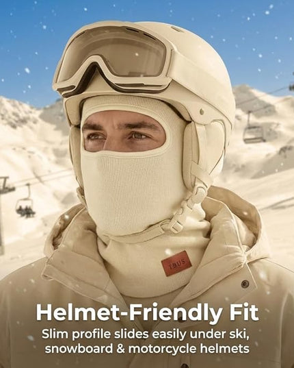 TBUS Men’s Knit Insulated Face Mask Beanie, Thermal Full Face Cover Ski Mask for Cold Weather for Women and Men