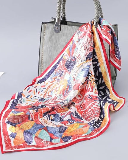 ANDANTINO 100% Mulberry Silk Scarf -21” Lightweight Square Neckerchief – Breathable Digital Printed Scarves with Gift Packed