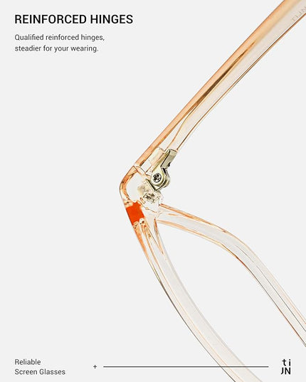 TIJN Blue Light Blocking Glasses for Women Men TR90 Frame Square Nerd Eyeglasses Anti Blue Ray Computer Screen Glasses