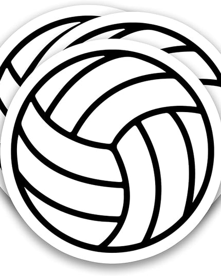 (3Pcs) Volleyball Stickers Volleyball Ball Sticker Waterproof Vinyl Decals for Water Bottle, Tumbler, Laptop, Phone Case, Scrapbooking, Poster Board, Team Players, Coach, 3" x 3"