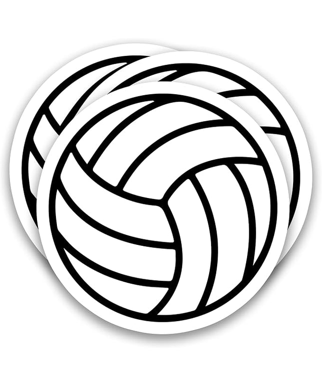 (3Pcs) Volleyball Stickers Volleyball Ball Sticker Waterproof Vinyl Decals for Water Bottle, Tumbler, Laptop, Phone Case, Scrapbooking, Poster Board, Team Players, Coach, 3" x 3"
