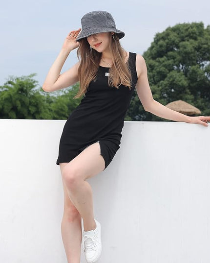 kozinu Washed Cotton Bucket Hats Packable Summer Outdoor Cap Travel Beach Sun Hat Plain Colors for Men Women