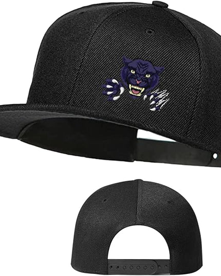Skull Finger Flat Bill Hats for Men Black Mens Snapback Hat Baseball Cap Fitted Hat Rock N Roll Skeleton Hand Snap Backpack