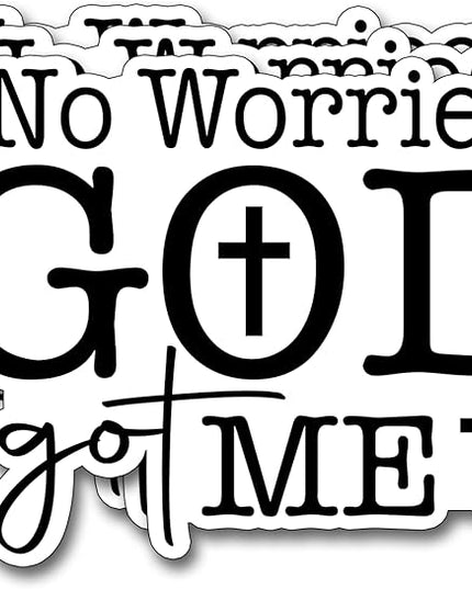 (3Pcs) No Worries God Got Me Sticker Christian Inspirational Decals Decorate Books Laptop Phone Water Bottles Kindles Tumbler Waterproof Vinyl Stickers 2,4 x 3 Inch