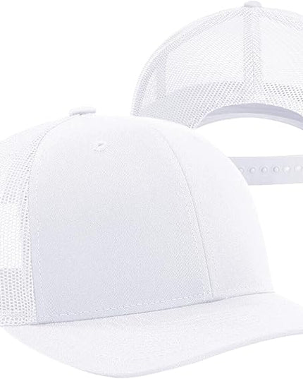 TZ Promise Men Women Plain Cotton Trucker Cap with Breathable Mesh Back, Snapback Baseball Hats