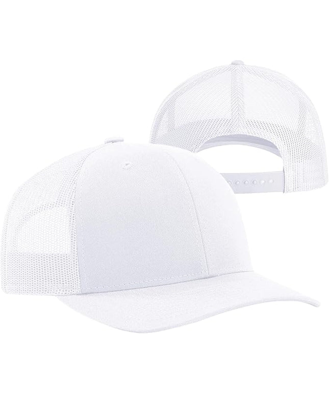 TZ Promise Men Women Plain Cotton Trucker Cap with Breathable Mesh Back, Snapback Baseball Hats