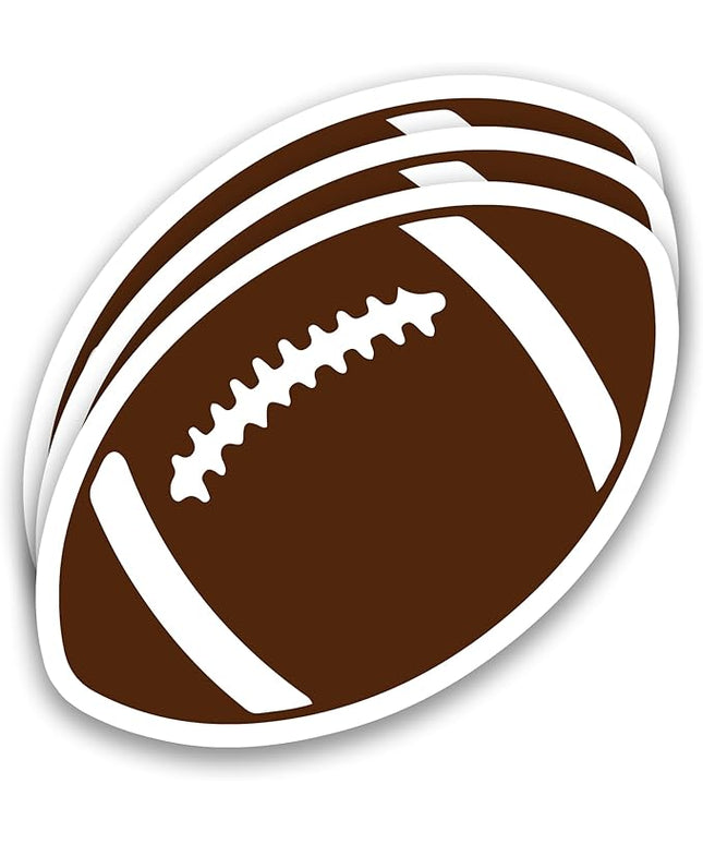 (3Pcs) Football Stickers Waterproof Vinyl Football Ball Decals for Water Bottle, Tumbler, Laptop, Phone Case, Poster Board, Scrapbooking, Team Players, Coach, 3" x 2.5"