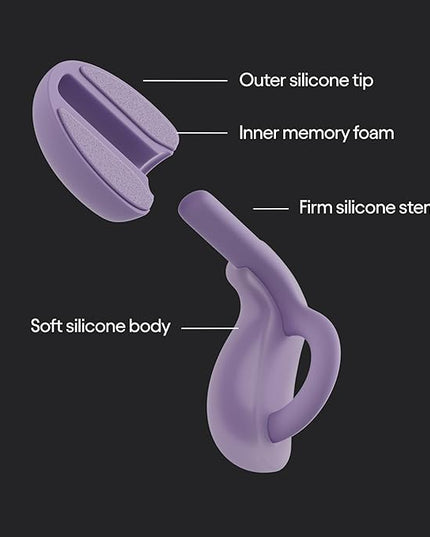 Loop Dream – Silicone/Memory Foam Earplugs for Sleep Comfort | Comfortable Ear Plugs for Muffling Snoring & Sleeping | Customized Fit | 27dB (SNR) Noise Reduction