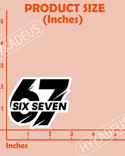 (3Pcs) Funny Six Seven 67 Stickers 6 7 Meme Vinyl Decals Waterproof for Water Bottle, Laptop, Phone Case, Tumbler, Helmet, Scrapbook, 3" x 2.5"
