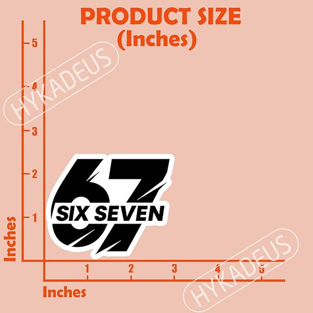 (3Pcs) Funny Six Seven 67 Stickers 6 7 Meme Vinyl Decals Waterproof for Water Bottle, Laptop, Phone Case, Tumbler, Helmet, Scrapbook, 3" x 2.5"