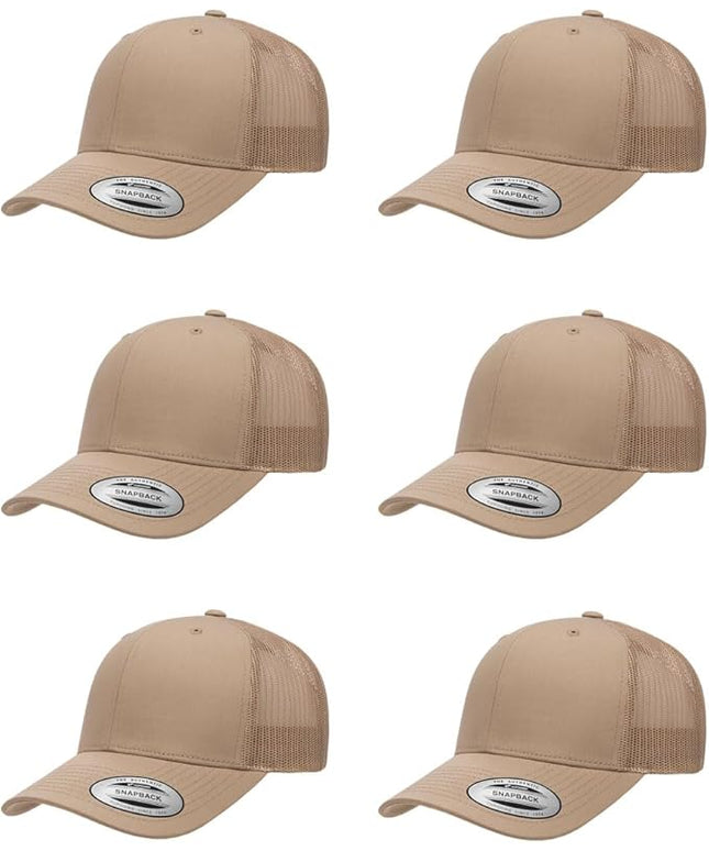 Yupoong Classic Premium Mesh 6 Panel Retro Trucker Cap | Mid Profile Snapback | OSFA | Bulk Pack Available