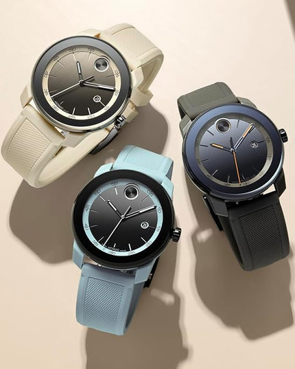 Movado Bold TR90 Ultra Modern Watch for Men and Women - Swiss Quartz 3H Movement, Leather Strap - Water Resistant 3ATM/30 Meters - Sporty Style Wristwatch for Everyone - 42mm