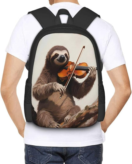 Sloth Sitting Tree Laptop Backpack Fits 15 Inch Laptop Travel Backpack Casual Daypack