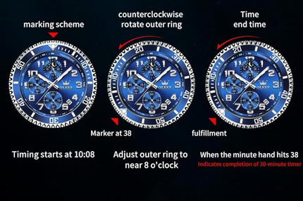 OLEVS Mens Watches Chronograph Watch Luxury Dress Stainless Steel Waterproof Watches for Men Moon Phase Luminous Business Calendar Wrist Watch Blue/Black/Green/Gold/Face
