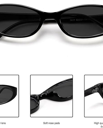 Retro Oval Sunglasses for Women 2026 90s Small Chic Cat Eye Sun Glasses Sunnies Lightweight Shades