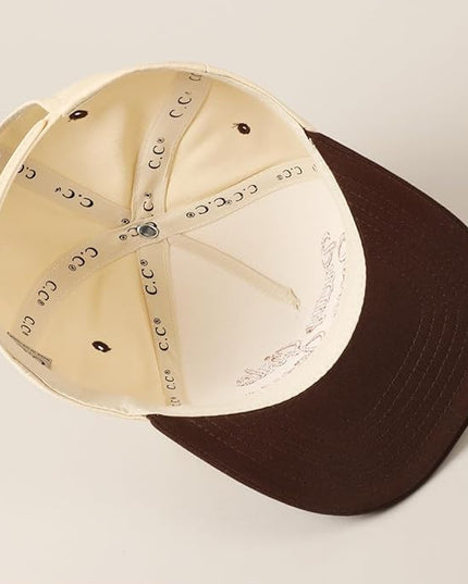 MIRMARU Two-Tone Vintage Canvas Trucker Hats for Men & Women, Adjustable Size Baseball Caps with Trendy Embroidered Design