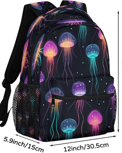 Large Backpack with 15.6 Inch Laptop Compartment, Fantasy Jellyfish Ocean Animal Adult Backpack for Work, Travel & School College Boys Girls