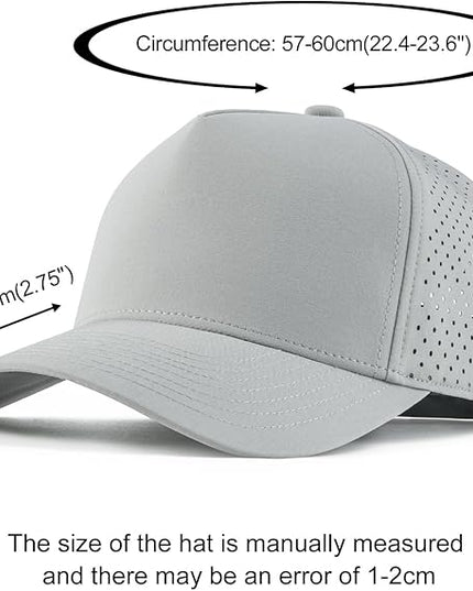 BOTVELA Men Adjustable Snapback Baseball Cap Vented Performance Laser Cut Mesh Hat