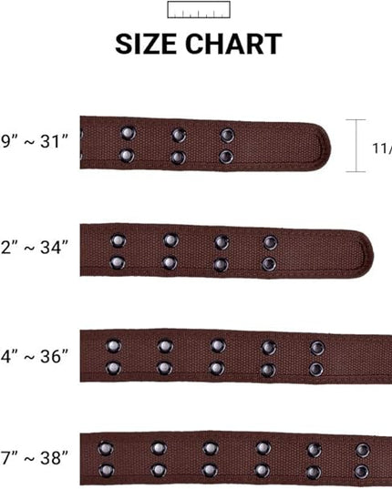 Boxed Gifts Parquet Casual Canvas Belt - Double Hole, Double Grommets for Men & Women