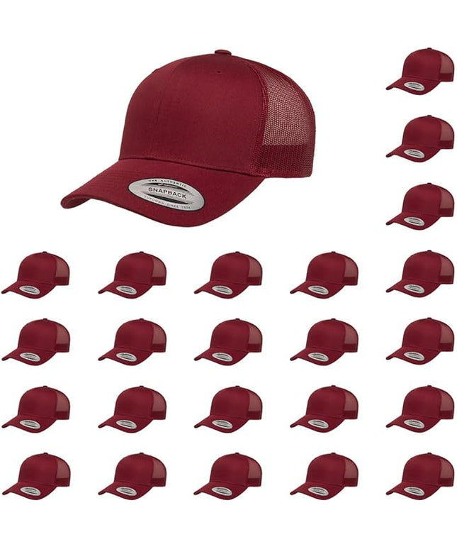 Yupoong Classic Premium Mesh 6 Panel Retro Trucker Cap | Mid Profile Snapback | OSFA | Bulk Pack Available