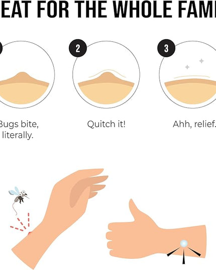 quitch Bug Bite Itch Relief Patch Kids, Bug Bite Patch, Summer Travel Essentials for Kids, Mosquito Anti Itch Cream Alternative Summer Camp Essentials Itch Relief, Baby hydrocortisone Alternative