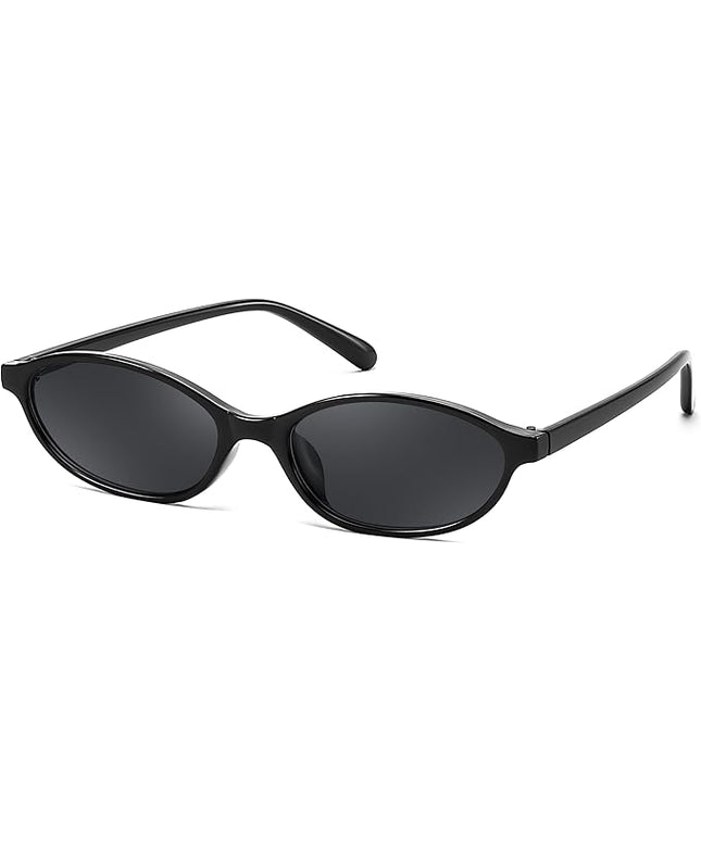 FEISEDY Retro Oval Cat Eye Sunglasses for Women 90s Narrow Lightweight Shades Y2k Trendy Sunnies B0257