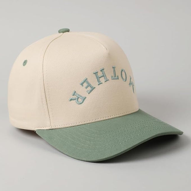 MIRMARU Two-Tone Vintage Canvas Trucker Hats for Men & Women, Adjustable Size Baseball Caps with Trendy Embroidered Design