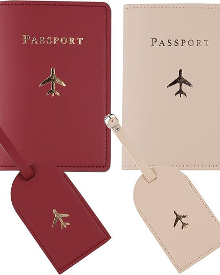 Travel Holder Set,Honeymoon Gift,Slim Passport Case Covers and Organizer Slots Couple Travel Luggage Tags,Wedding Bridal Shower GiftWallets Travel Holder Set,Couple Travel Luggage Tags