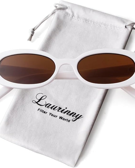 90s Sunglasses for Women Men Retro Small Oval Sunglasses