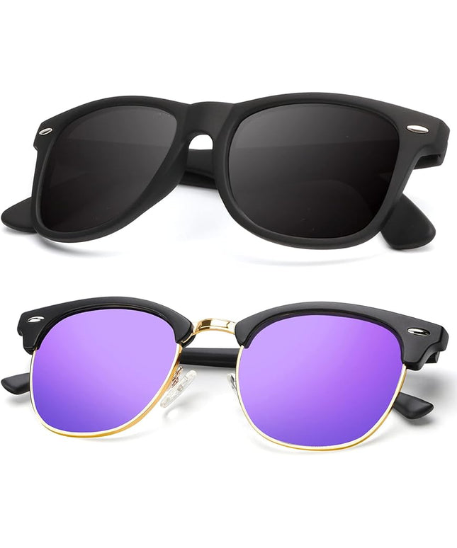 KALIYADI Polarized Sunglasses for Men and Women Semi-Rimless Frame Driving Sun glasses UV Blocking