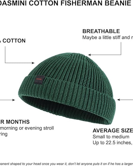 Fisherman Beanie Hats for Men Women,Knit Trawler Skull Cap,Watch Cap,Spring Fall Winter Warm Short Hats