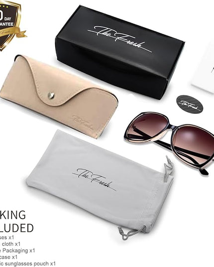 The Fresh Women's Oversized Square Jackie O Cat Eye Hybrid Butterfly Fashion Sunglasses - Exquisite Packaging