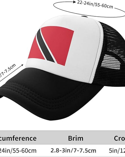 Cute Flag Baseball Cap for Men Women Mesh Trucker Hat Adjustable Patriotic Snapback Baseball Hat for Sports Running